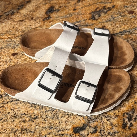 Birkenstock Kids White Double Buckle Sandals - Picture 2 of 5